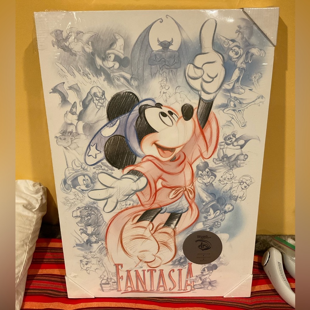 Disney Art Mickey Mouse Fantasia on Canvas Wall Art the Studio Collection NEW